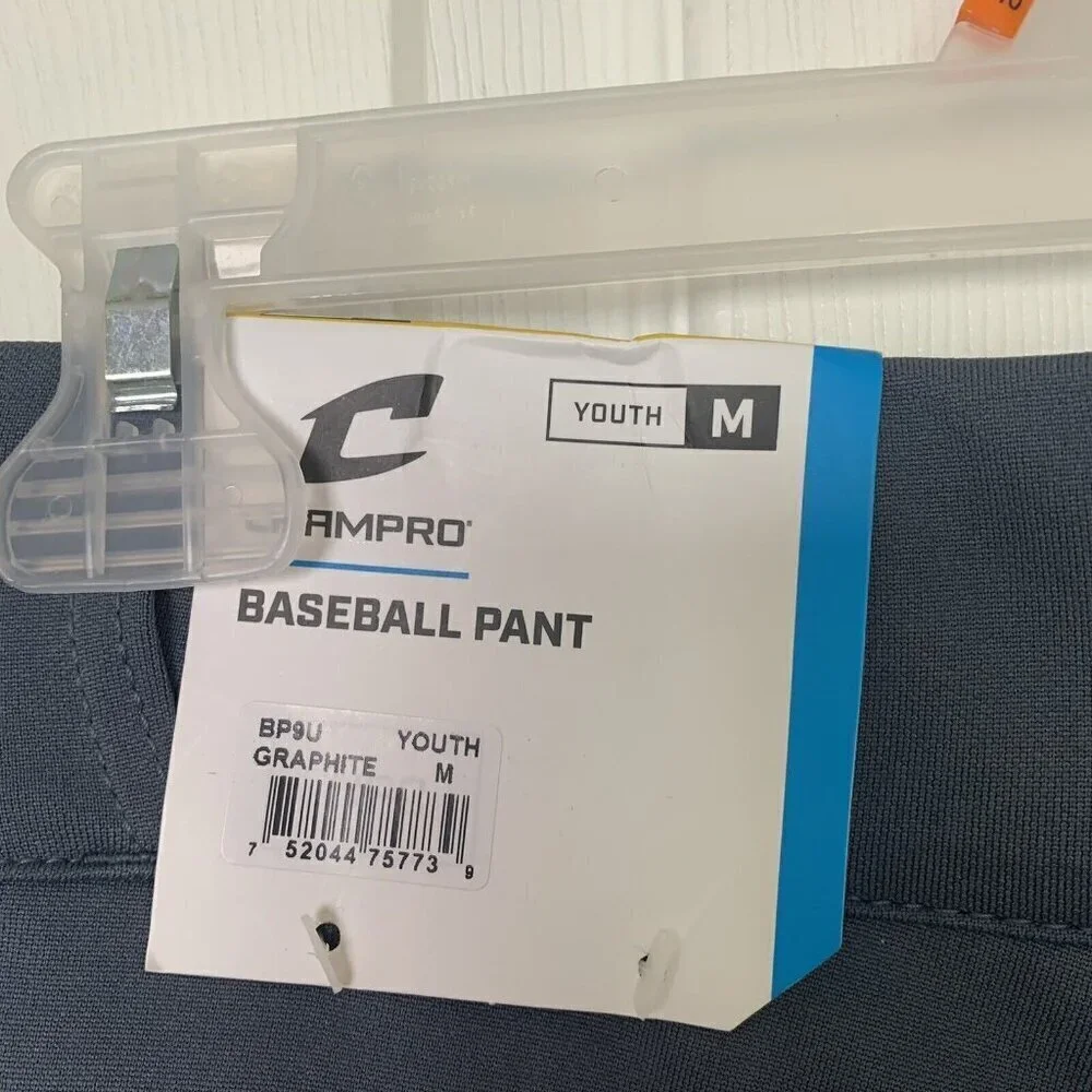 Champro Youth Medium BP9U Solid Color Triple Crown Open Bottom Pants Gray New